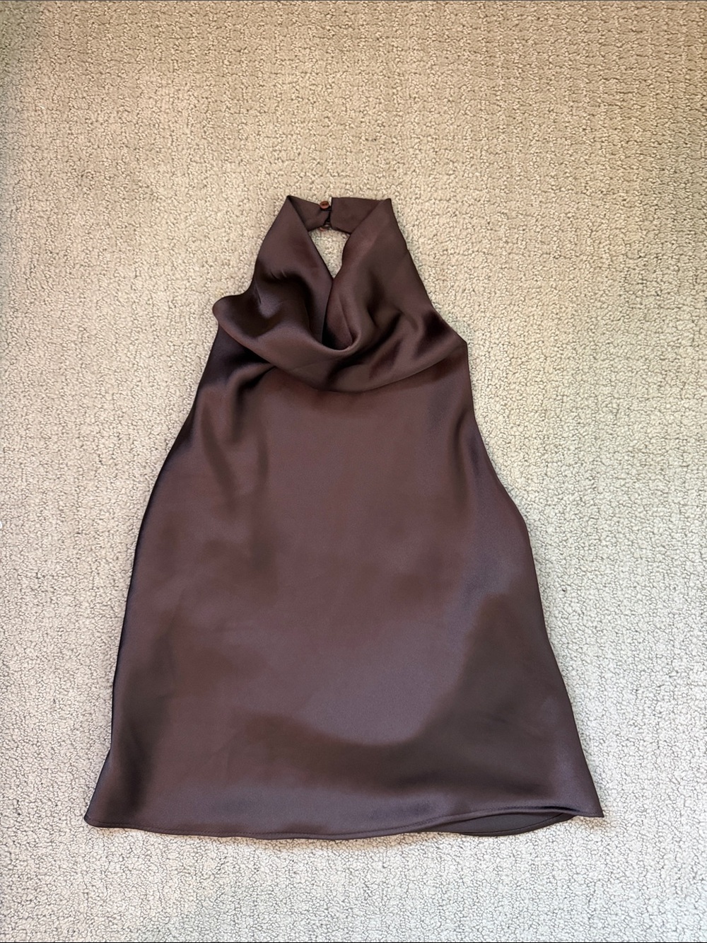 Zara Brown Satin Halter Top